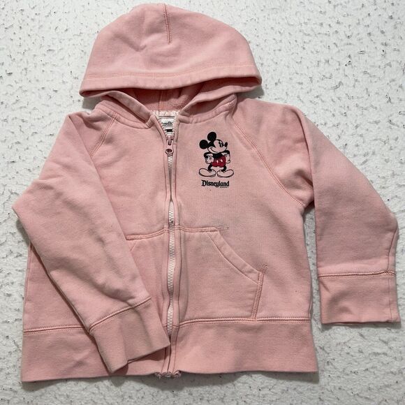 Disney Other - Disney Parks Girl's Small Full Zip Pink Mickey Mouse Sequin Fleece Hoodie